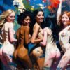 Five nude women with diverse skin tones and hair colors · 1 PNG Image · 10000×6712 px · 300 DPI · Instant Download