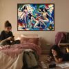 Abstract Painted Composition of Four Nude Women in Fluid, Colorful Motion · 1 PNG Image · 10000×6711 px · 300 DPI · Instant Download