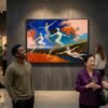 Abstract Painted Composition of Four Nude Women in Dynamic, Ethereal Motion Over a Colorful Landscape · 1 PNG Image · 10000×6711 px · 300 DPI · Instant Download