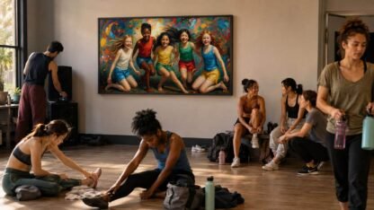 Five children dancing together in a burst of color and motion · 1 PNG Image · 10000×5626 px · 300 DPI · Instant Download